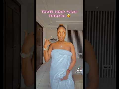 How to tie a towel head wrap in 10 seconds. 🧖🏾‍♀️ [ #towel #selfcare #dojacat #metgala #felinuna ]