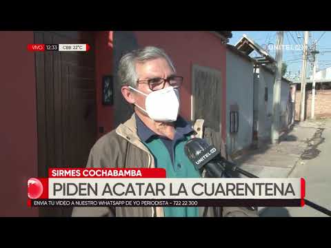 Sirmes Cochabamba pide a la población acatar la cuarentena para evitar contagios de Covid-19
