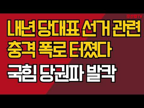 내년 당대표 선거 관련 충격 폭로 터졌다/국힘 당권파 발칵