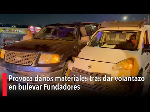 Provoca dan?os materiales tras dar volantazo en bulevar Fundadores