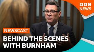 Thumbnail for the video "Behind the scenes with new UK Prime Minister Andy Burnham | BBC Newscast" from BBC News
