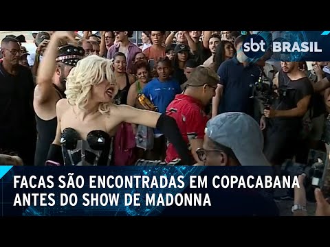 Show da Madonna: Facas são encontradas enterradas nos areias da praia | SBT Brasil (03/05/24)