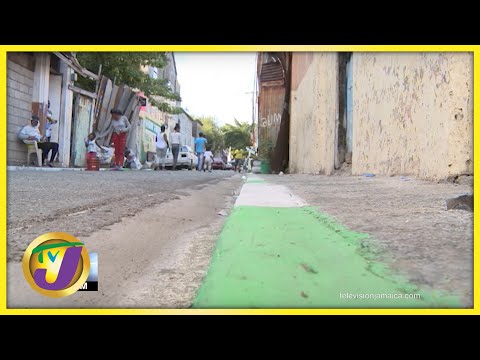 JLP MP Painting Sections of Sidewalk in Central Kingston Green | TVJ News - Dec 16 2021