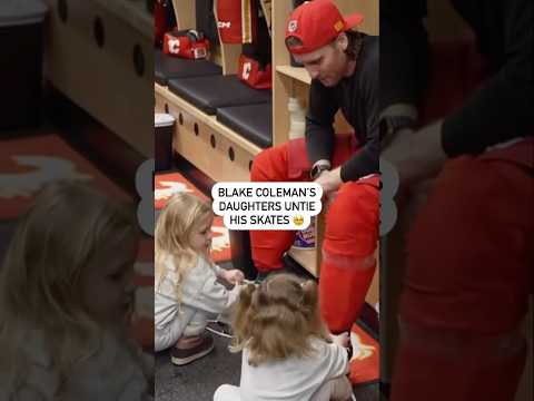 Blake Coleman’s Daughters Untie His Skates ❤️