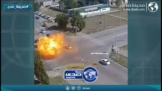 انفجار سيارة بعد حادث سير