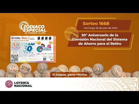 SORTEO ZODÍACO ESPECIAL No. 1668: Celebrando el 30 Aniversario de la CONSAR