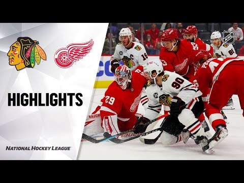 Blackhawks @ Red Wings 10/4/21 | NHL Highlights