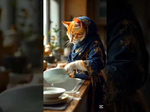 Couple de chats musulmans : amour, cuisine et foi 🕌🐾