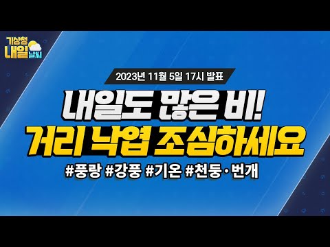 [내일날씨] 내일도 많은 비 옵니다! 거리에 쌓인 낙엽 유의! 11월 5일 17시 기준