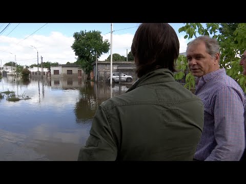 Imágenes del presidente Lacalle Pou en Florida por las inundaciones