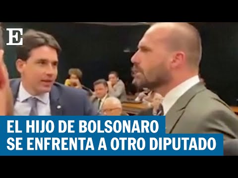 El hijo del expresidente Bolsonaro pierde los nervios en el Congreso