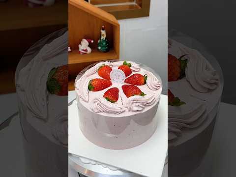 Immersive cake making | Raspberry Matcha Cream Cake Tutorial❗️ #caketutorial Follow #shorts