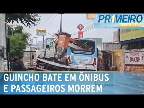 Guincho cai sobre ônibus e dois passageiros morrem em Fortaleza | Primeiro Impacto (07/03/24)