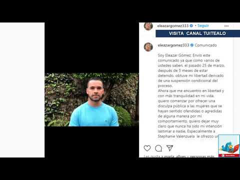 Eleazar Gómez pide perdón en video tras salir de la cárcel