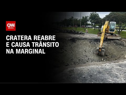 ​Cratera na Marginal: equipes da Sabesp atuam no local | CNN NOVO DIA