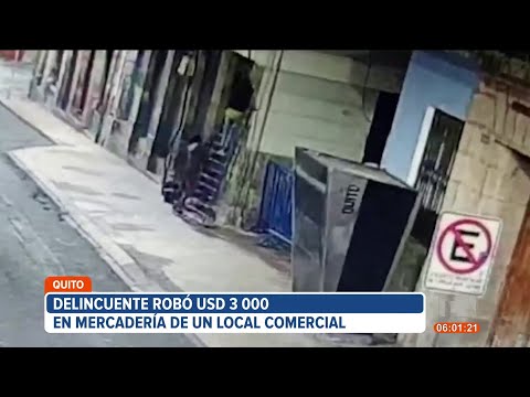 Un delincuente robó 3 mil dólares en mercadería de un local en el Centro Histórico de Quito