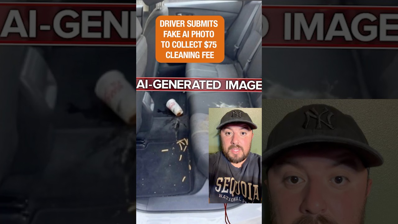 Driver Submits Fake AI Photo to Collect $75 Cleaning Fee #rideshare