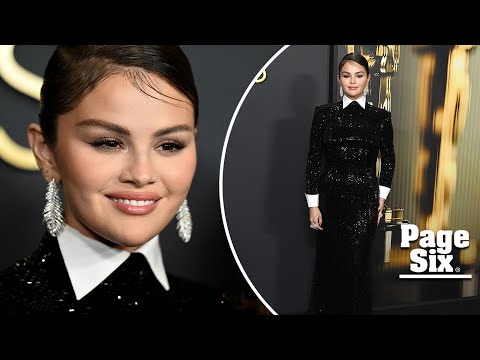 Selena Gomez goes glam in back-to-back sparkling tuxedo-inspired red carpet looks