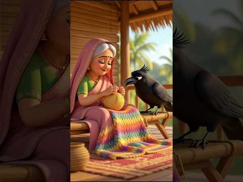 दादी और कौआ का कंबल ड्रामा! 🧶😢 बंदर ने किया गंदा? | Like Subscribe करो! 🙏✨#cartoon #youtubeshorts