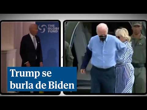 Trump se ensaña y burla de los tropiezos de Biden en un vídeo