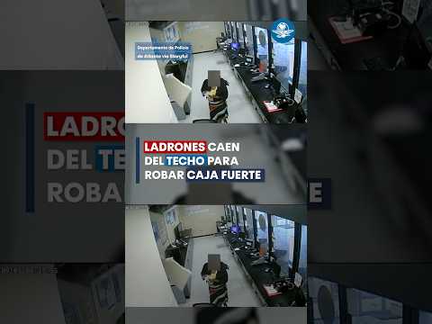 Ladrones caen del techo para robar caja fuerte #shorts