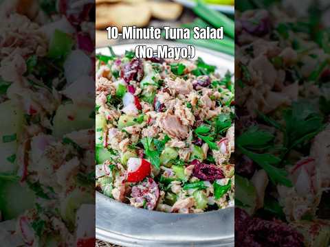 10-Minute Tuna Salad (Mediterranean Tuna Salad Recipe - No Mayo!) #tunasalad
