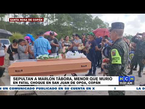 Sepultan a Marlón Tábora, menor que murió en choque de buses en San Juan de Opoa, Copán