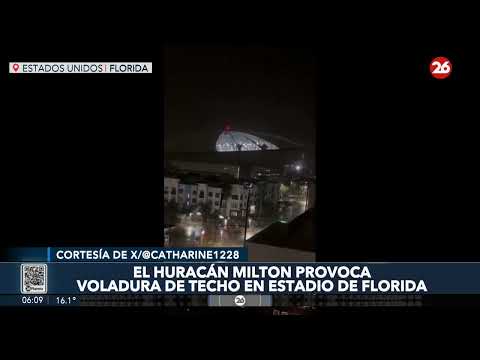 EEUU | El huracán Milton provoca voladura de techo en estadio de Florida