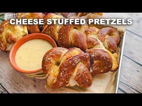 Cheese Stuffed Pretzels with Dip - Easy Homemade Recipe!