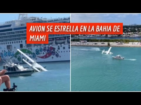 ÚLTIMA HORA: Avión se estrella en la Bahía de Miami muy cerca de los cruceros