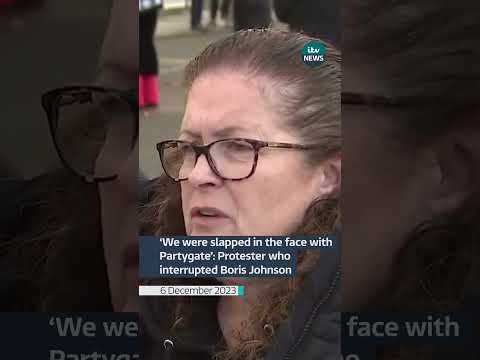 ‘We were slapped in the face with Partygate’: Protester who interrupted Boris Johnson #itvnews