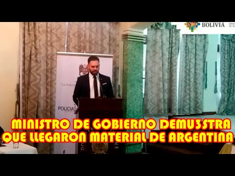 MINISTRO DE GOBIERNO PRESENTA MAT3RIAL DE ARGENTINA QUE INGRESO IL3GALMENTE A BOLIVIA..