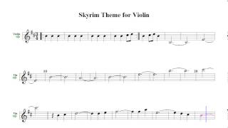 Lull Modstander kemikalier Skyrim Theme for Violin (sheet music) - YouTube