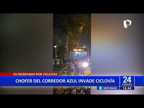 24 horas | Conductor de Corredor Azul invade ciclovía