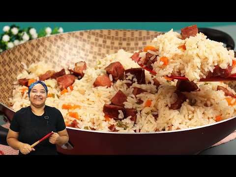FIZ o almoço EM UMA PANELA SÓ!! Arroz com Linguiça DELICIOSO Almoço Rápido e Fácil !