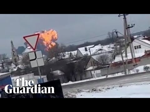 Huge fireball as Russian military plane crashes in Belgorod