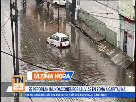Se reportan inundaciones por lluvias en zona 4 capitalina