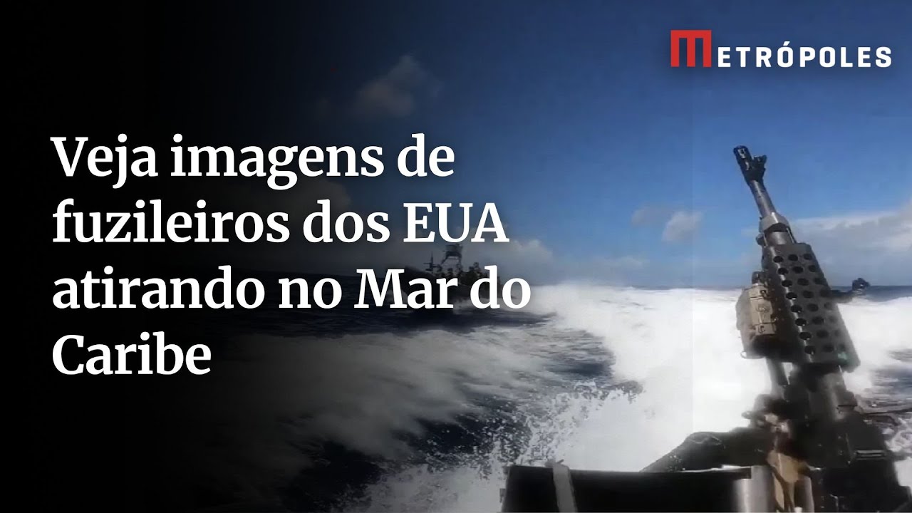 EUA divulgam imagens de fuzileiros atirando no Mar do Caribe Vídeo