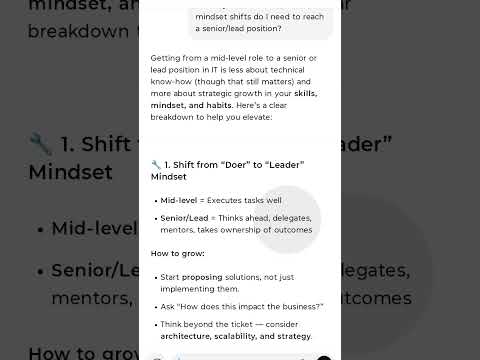 Stuck in Mid-Level IT? 8 Power Moves to Become a Leader 💼🚀#chatgpt #informationtechnology #ai