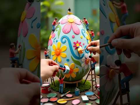 Pâques approche ? Pas sans une bonne couche de peinture !Nos tiny workers redonnent vie à cet œuf