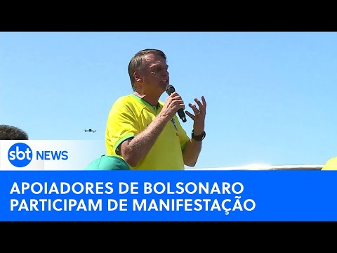 Apoiadores de Bolsonaro realizam manifestação na praia de Copacabana |#SBTNewsnaTV (22/04/24)