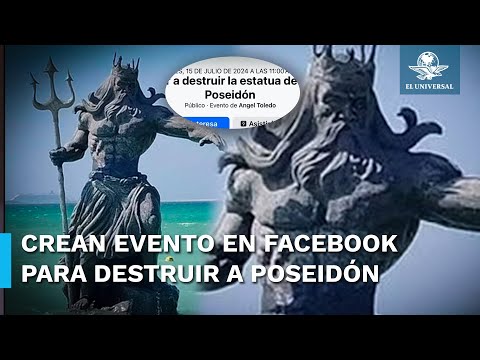 Se organizan grupo en redes para destruir estatua de Poseidón ante llegada de Beryl a Yucatán