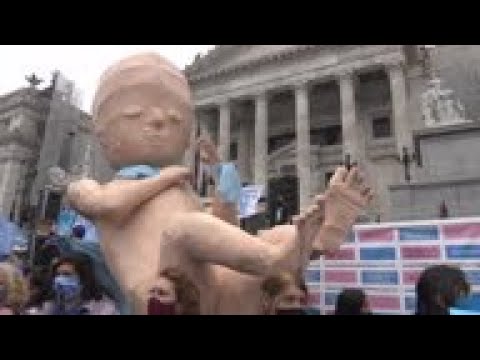 Anti abortion activists march in Buenos Aires