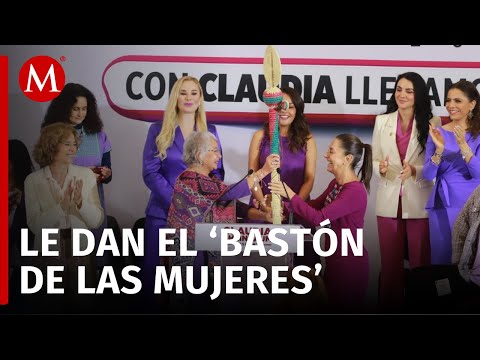 La transformación es feminista: Entregan 'bastón de las mujeres' a Claudia Sheinbaum