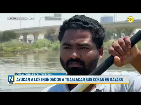 Dubai: ayudan a los inundados a trasladar sus cosas en kayaks ?N20:30?18-04-24