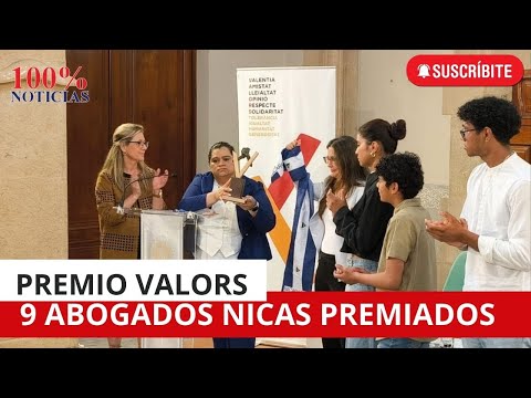 Ana Margarita Vijil y Yonarqui Martínez reciben premio Valors 2024 en España,  9 abogados premiados