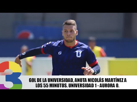 Gol de la Universidad, Anota Nicolás Martínez a los 55 minutos. Universidad 1 - Aurora 0