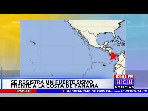 Se registra un fuerte sismo frente a la costa de Panamá