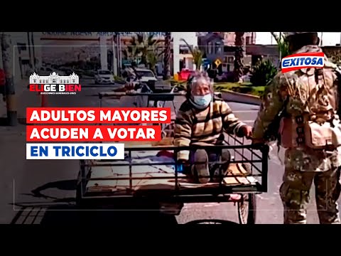 ??Elecciones 2021 | Adultos mayores acuden a votar en triciclo, en Tacna