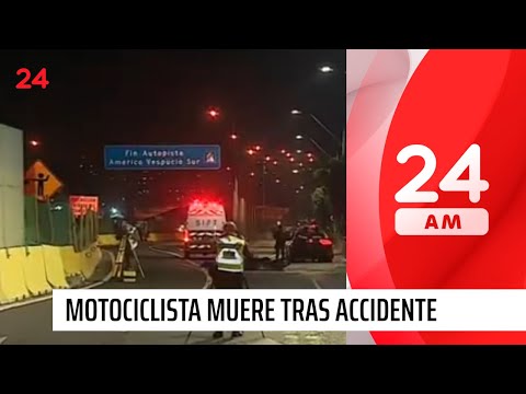 Motociclista muere tras accidente en caletera de Vespucio Sur de Peñalolén  | 24 Horas TVN Chile